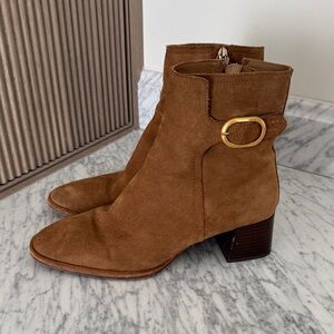 Zara Brown Suede Ankle Boots size 40 / 9